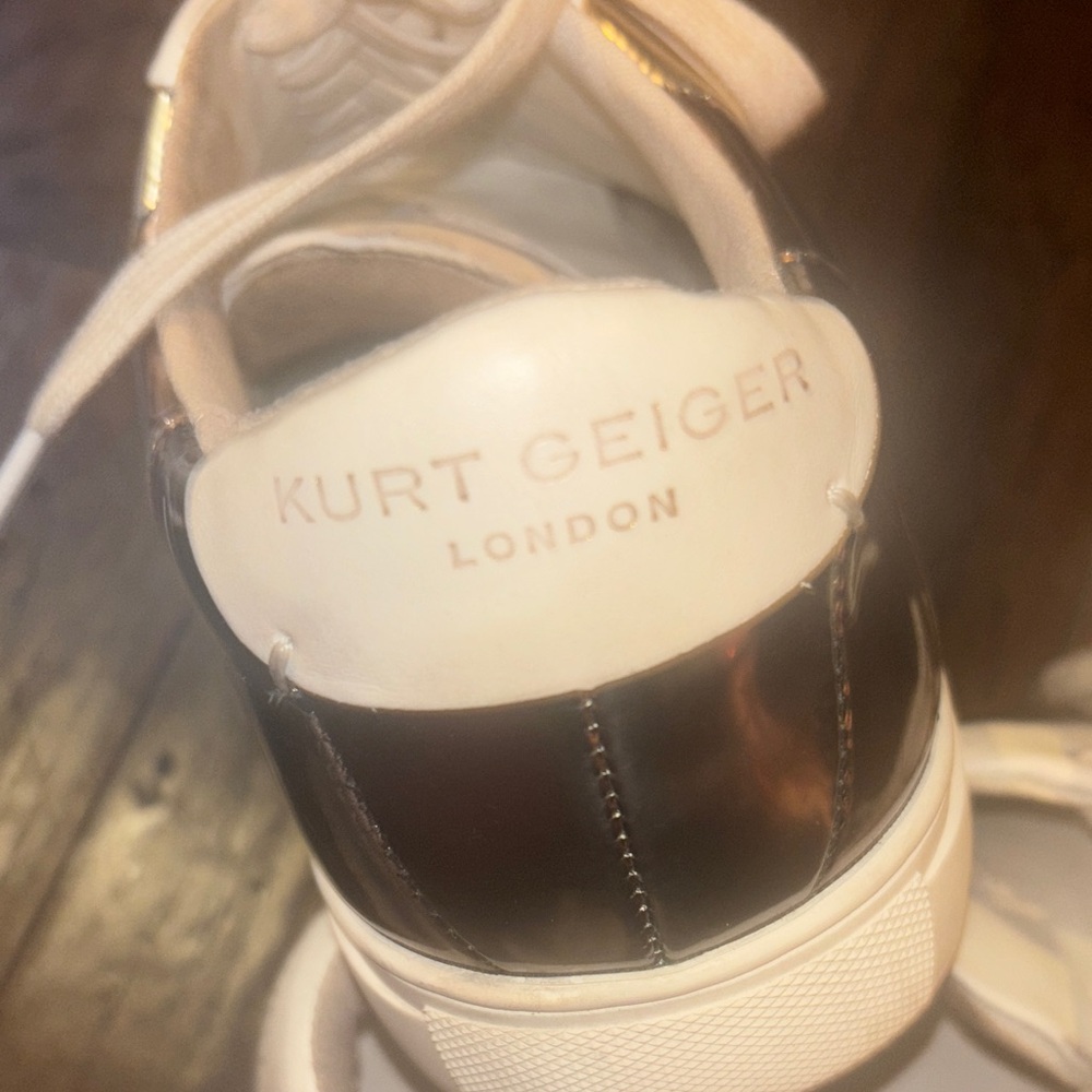 Kurt Geiger Gold/ Silver/ Bronze and White Sneakers - Picture 5 of 6